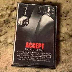 Accept’s Balls to the wall cassette. 1983 Heavy metal release. Case included.